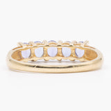 Anello vintage a veretta in oro giallo 9k con tanzaniti