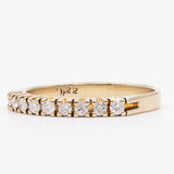 Anello vintage a riviera in oro giallo 14k con diamanti (0,22ctw), anni '70