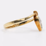 Anello vintage a cuore in oro giallo 14k con diamanti (0,10ctw)