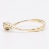 Anello vintage in oro giallo 14k con due diamanti (0.19ctw), anni '70