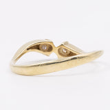 Anello vintage in oro giallo 14k con due diamanti (0.19ctw), anni '70