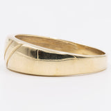 Anello vintage in oro giallo 14k con diamante (0,12ct), anni '70
