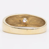 Anello vintage in oro giallo 14k con diamante (0,12ct), anni '70