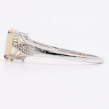 Anello in oro bianco 9k con opale e diamanti