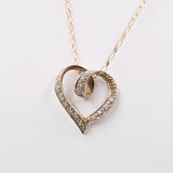 Catenina vintage con ciondolo a cuore in oro giallo 9k