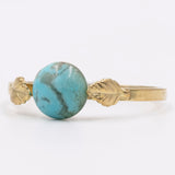 Anello vintage in oro giallo 8k con turchese