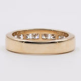 Anello vintage a riviera in oro giallo 14k con diamanti (0,70ctw), anni '70