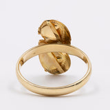 Anello vintage in oro giallo 18k con zaffiri
