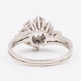 Anello vintage in oro bianco 14k con diamanti (0,90ctw), anni '60