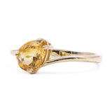 Anello vintage in oro giallo 9K con quarzo citrino di taglio a goccia