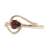 Anello vintage in oro giallo 9k con granato