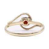 Anello vintage in oro giallo 9k con granato