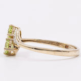Anello vintage in oro 9k con peridoti e diamanti