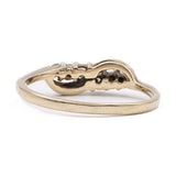 Anello vintage in oro giallo 9K con diamanti e smeraldi