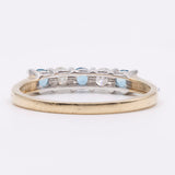Anello vintage in oro giallo 9K con spinelli (0.24ctw ca.) e diamanti (0.16ctw ca.)