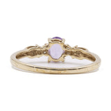Anello vintage in oro giallo 9k con ametista e diamanti