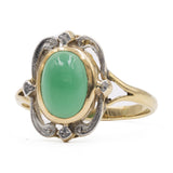 Anello vintage in oro giallo 18k con crisoprasio