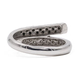Anello vintage in oro bianco 14K con diamanti bianchi e neri (0.22ctw ca.), anni '70