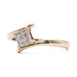 Anello vintage in oro 9k con diamanti (0,09ctw)