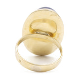 Anello vintage in oro giallo 18k con lapislazzulo, anni '80