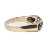 Anello vintage a riviera in oro 9k con zaffiri