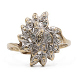 Anello vintage in oro giallo 9K con diamanti