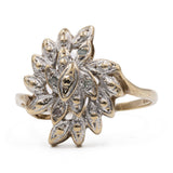 Anello vintage in oro giallo 9K con diamanti