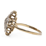 Anello vintage in oro giallo 9K con diamanti