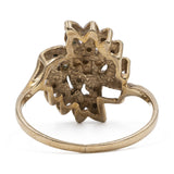 Anello vintage in oro giallo 9K con diamanti