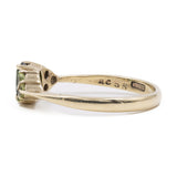 Anello vintage in oro 9k con tormalina verde e peridoti