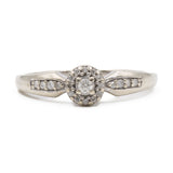 Anello vintage in oro bianco 9k con diamanti (0,08ctw)