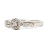 Anello vintage in oro bianco 9k con diamanti (0,08ctw)