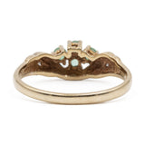 Anello vintage in oro 9K con smeraldi (0.12ctw ca.) e diamanti