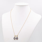 Collana vintage in oro giallo 9K con opali triplet