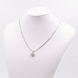 Collana vintage e ciondolo in oro bianco 14k con diamanti (0,60ctw), anni '70