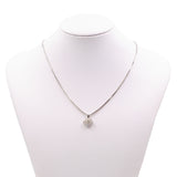 Collana vintage e ciondolo in oro bianco 14k con diamanti (0,60ctw), anni '70