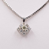 Collana vintage e ciondolo in oro bianco 14k con diamanti (0,60ctw), anni '70