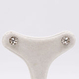 Orecchini a margherita vintage in oro bianco 18K con perle e diamanti (0.80ctw ca.), anni '60