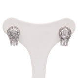 Orecchini vintage in oro bianco 14k con diamanti (0,90ctw), anni '80