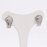 Orecchini vintage in oro bianco 14k con diamanti (0,90ctw), anni '80