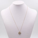 Collana vintage con ciondolo a cuore in oro giallo 9k e diamanti