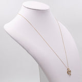Collana vintage con ciondolo a cuore in oro giallo 9k e diamanti