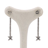 Orecchini pendenti in oro bianco 18k e 14k con diamanti (0.92ctw)