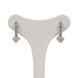 Orecchini vintage in oro bianco 18k con diamanti (1ctw) anni '70