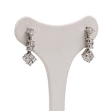 Orecchini vintage in oro bianco 18k con diamanti (1ctw) anni '70