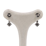 Orecchini vintage in oro bianco 18k con diamanti (1ctw) anni '70