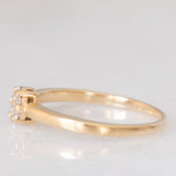 Anello a fiore vintage in oro giallo 14K con diamanti di taglio brillante (0.10ctw ca.), anni ‘80