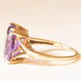 Anello da cocktail vintage in oro giallo 9K con ametista (3.80ct ca.), anno 1999