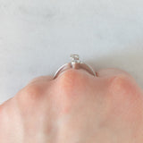 Toi et Moi vintage in oro bianco 14K con diamanti di taglio brillante (0.40ctw ca.), anni ‘70/‘80