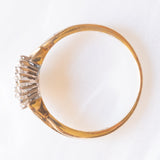 Anello in oro giallo e bianco 9K con diamanti (0.26ctw ca.), anni ‘70